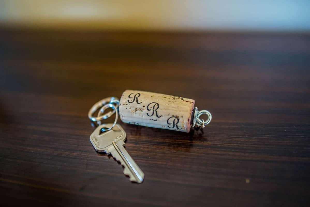 key with cork for vineyard house in Amador County - Jeff Runquist Wines