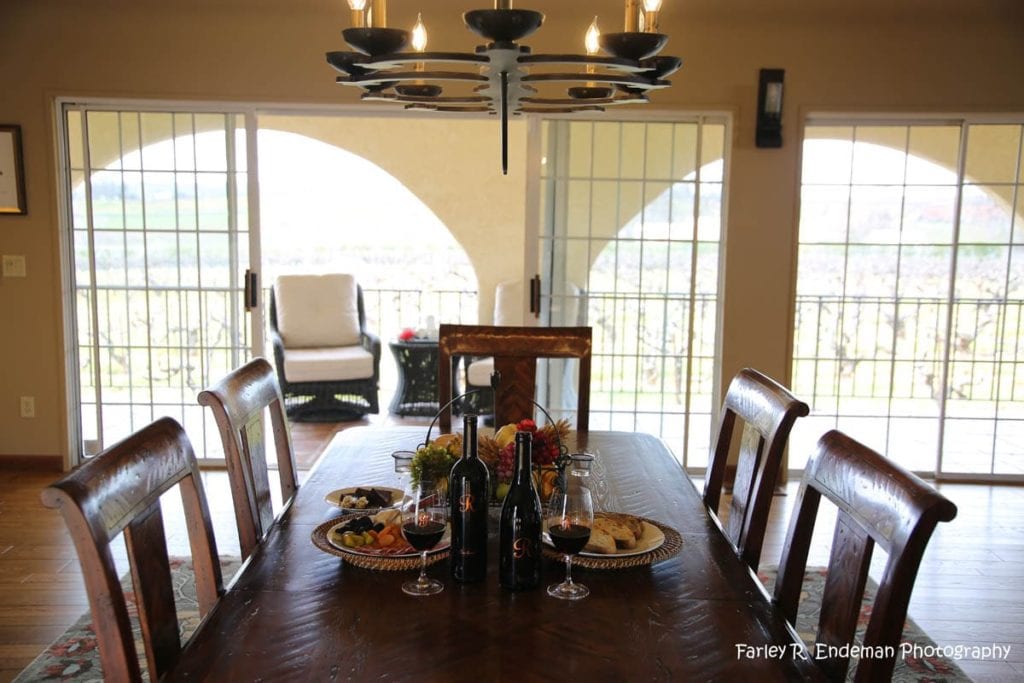 dining room in vineyard house in Amador County - Jeff Runquist Wines