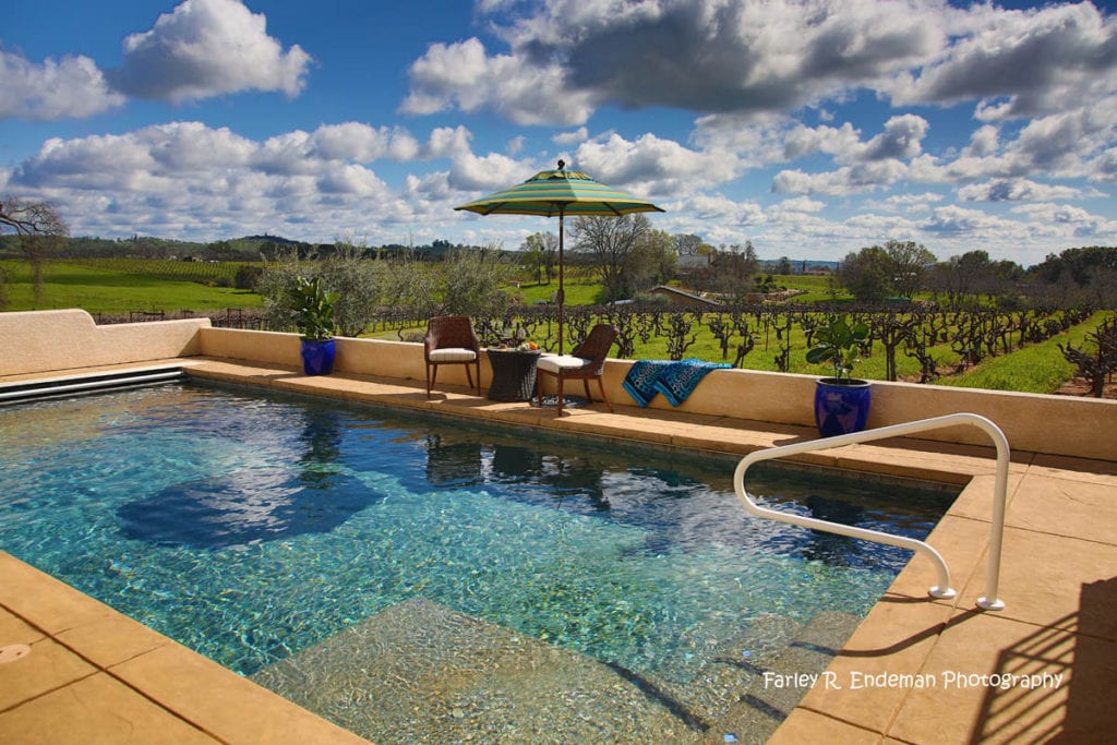 pool at vineyard house in Amador County - Jeff Runquist Wines