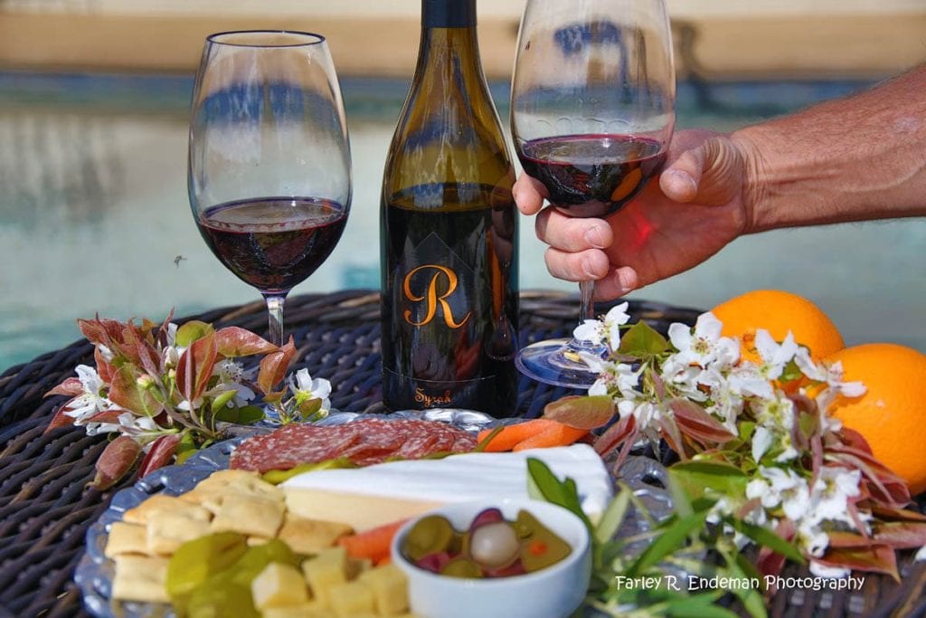Wine and food at vineyard house in Amador County - Jeff Runquist Wines
