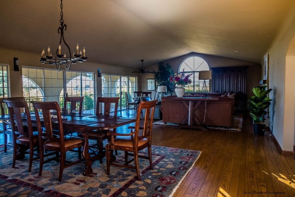 spacious dining room in vineyard house in Amador County - Jeff Runquist Wines